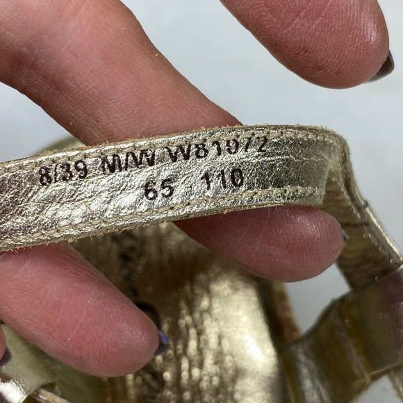 Born Concepts wedge gold adjustable T-strap heeled Sandals arch support 8/39 - Picture 13 of 16